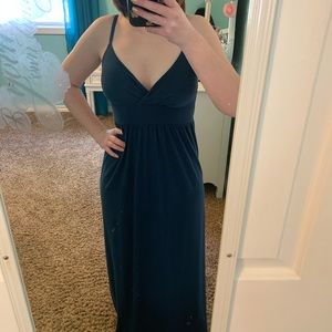 XS Navy Blue Full Length Maxi Dress
